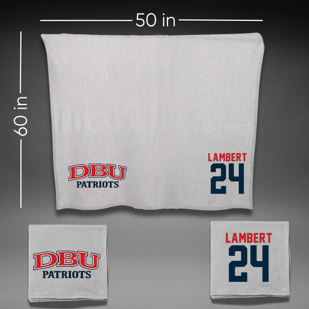 Dallas Baptist University Volleyball Gray Blanket - #24 Lexi Lambert