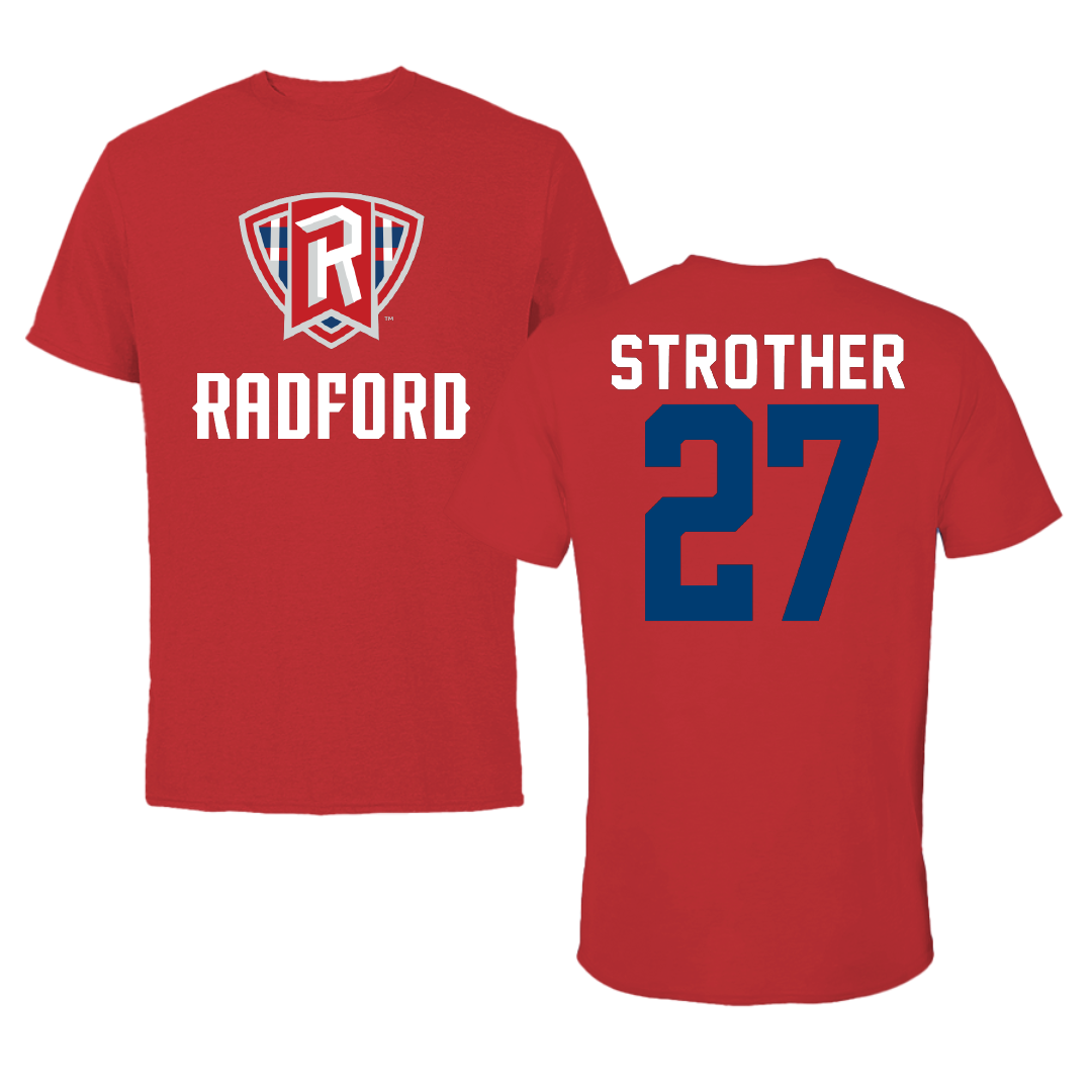 Radford University Lacrosse Red Performance Tee - #27 Emily Strother
