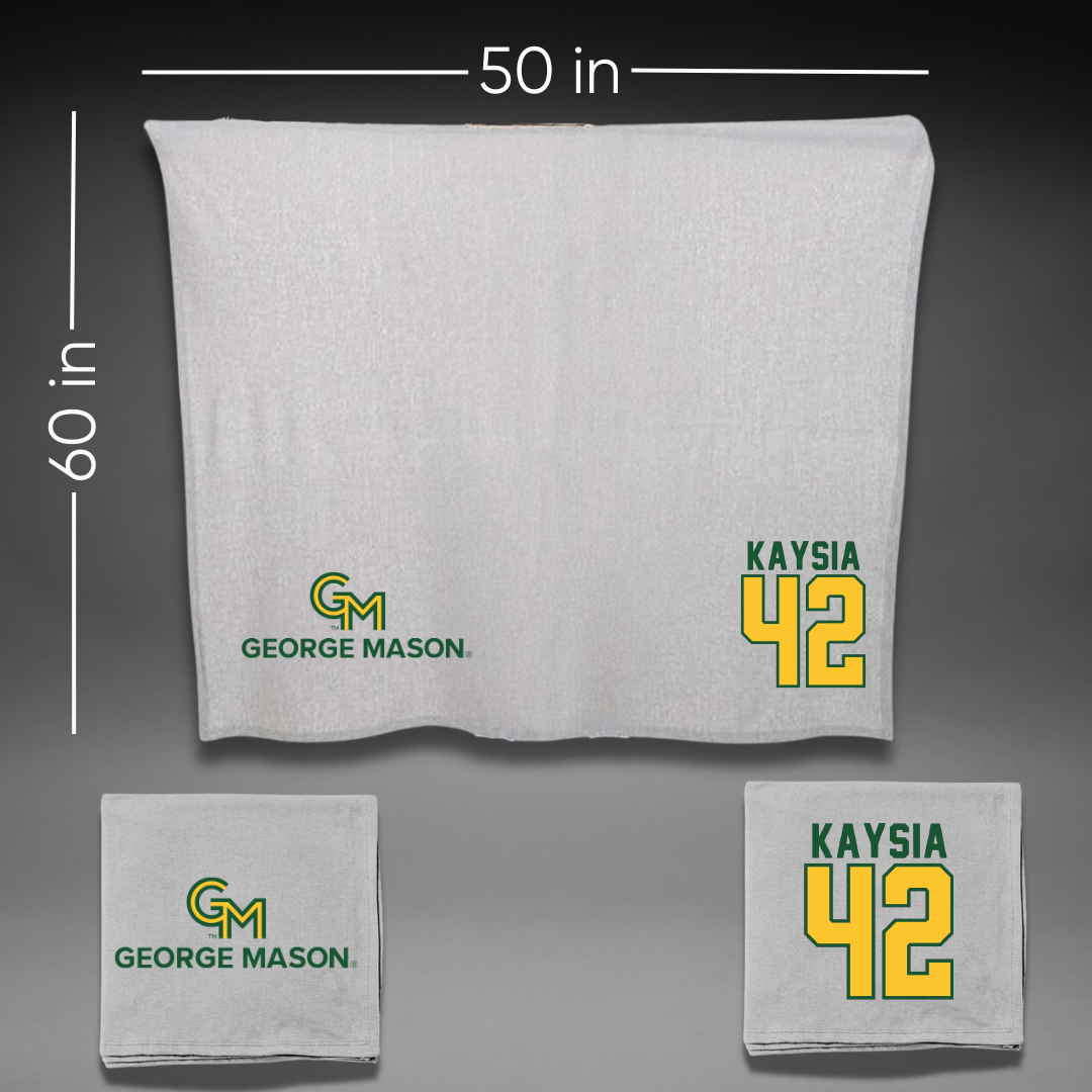 George Mason University Basketball Gray Blanket - #42 Nalani Kaysia