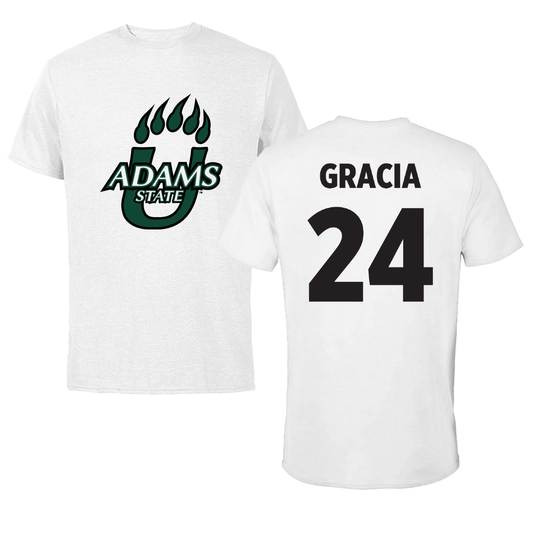 Adams State University Baseball White Performance Tee - #24 Chris Gracia