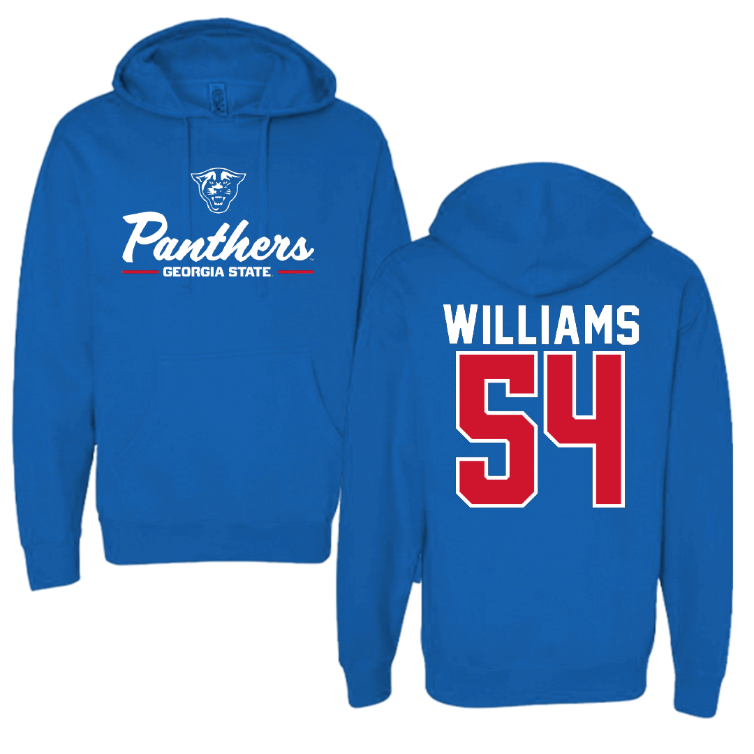 Georgia State University Football Blue General Hoodie - #54 Tyhler Williams