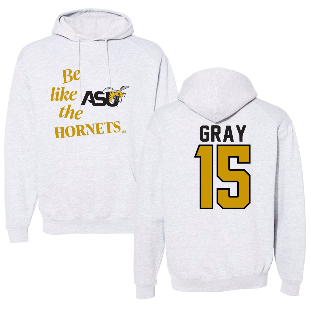 Alabama State University Basketball Light Gray Be Like Us Hoodie - #15 Ashley Gray