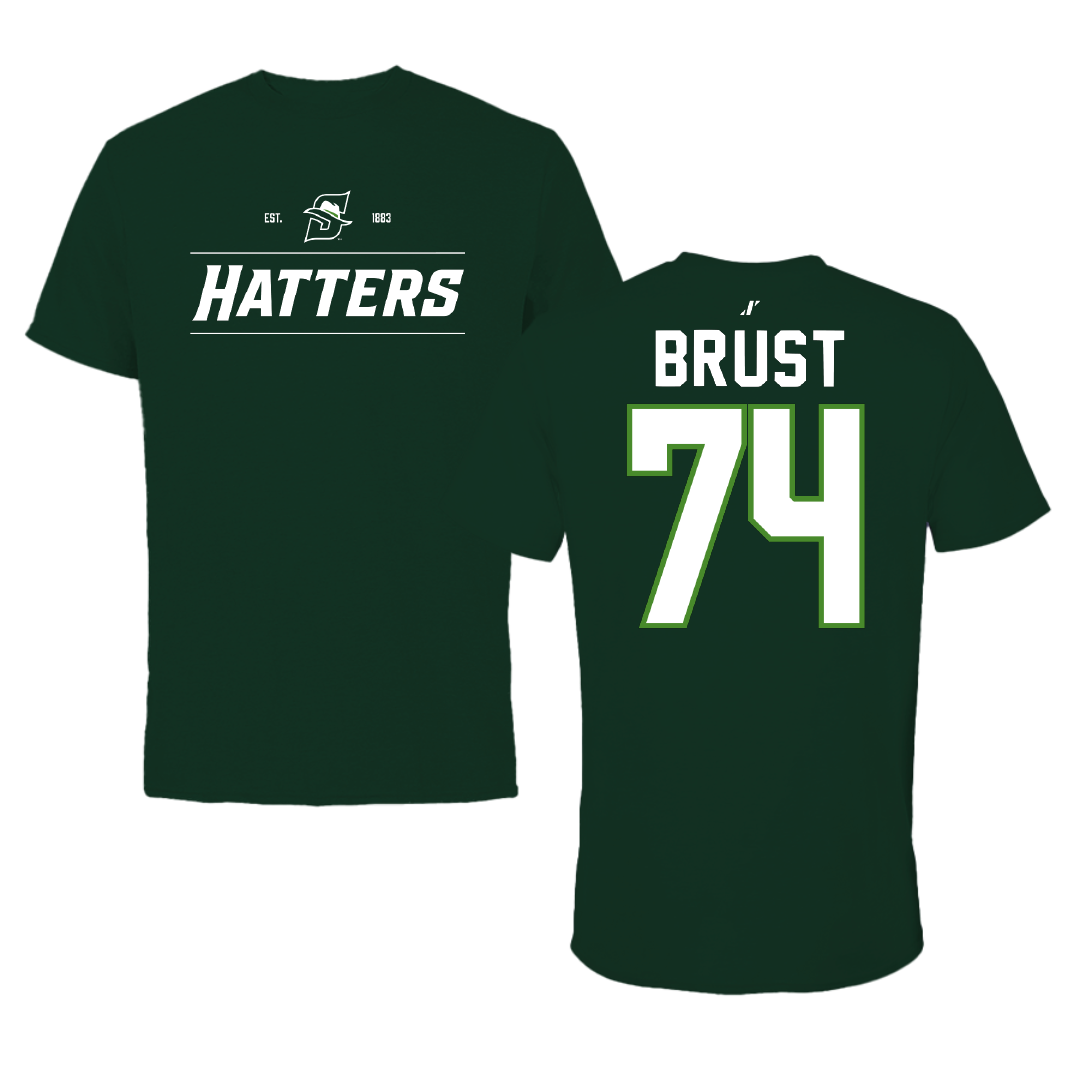 Stetson University Football Forest Green General Tee - #74 Eric Brust Jr.