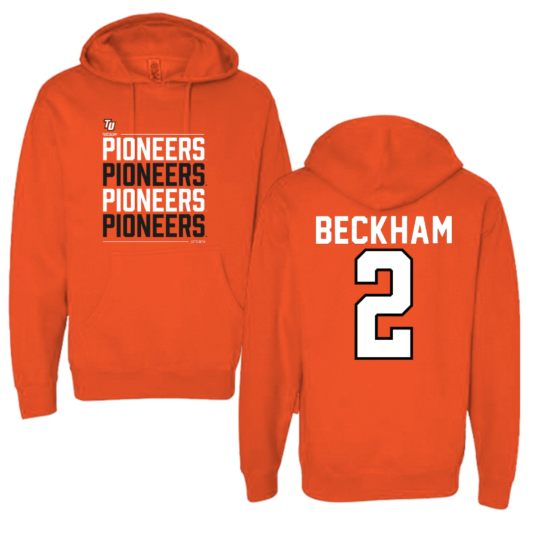 Tusculum University Softball Orange General Hoodie - #2 Dani Beckham