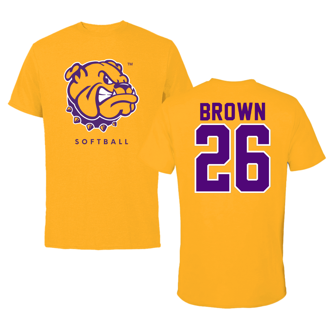 Western Illinois University Softball Gold Performance Tee - #26 Payton Brown