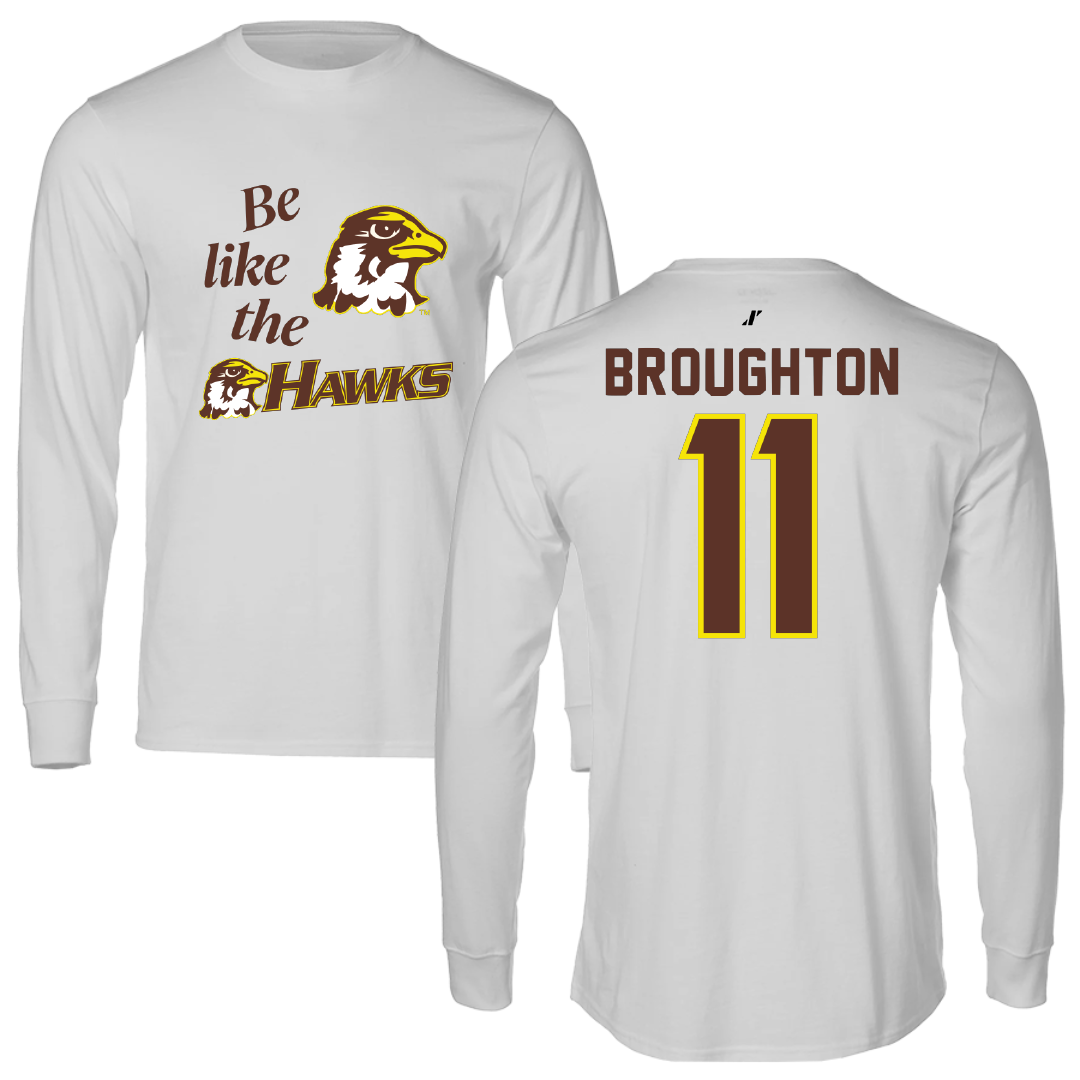 Quincy University Baseball Light Gray Be Like Us Long Sleeve - #11 David Broughton