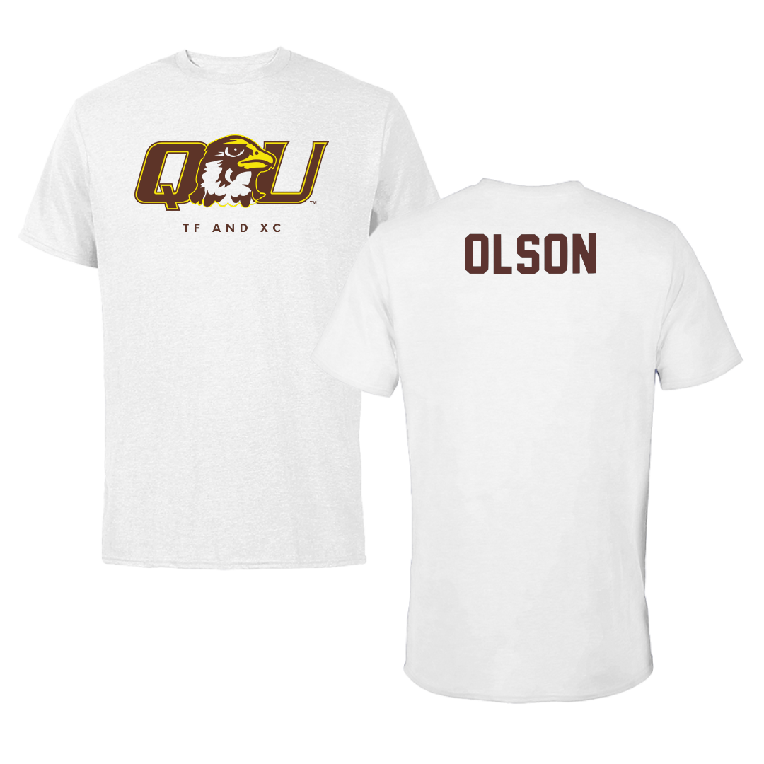 Quincy University TF and XC White Tee - Vinny Olson