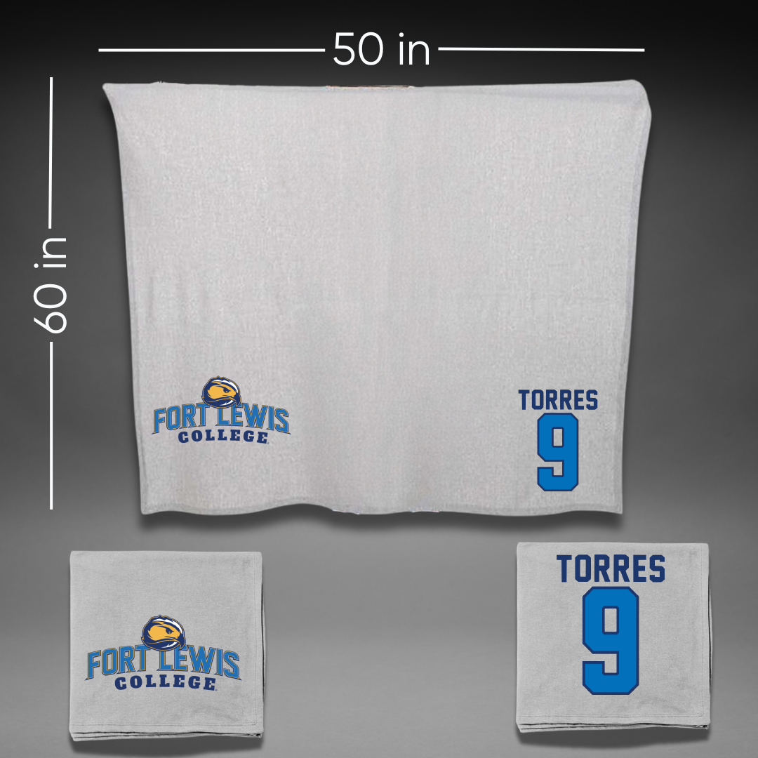 Fort Lewis College Softball Gray Blanket - #9 Mykel Torres