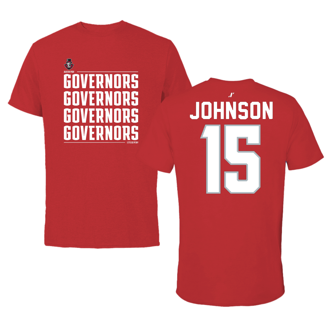 Austin Peay State University Football Red General Tee - #15 Jake Johnson