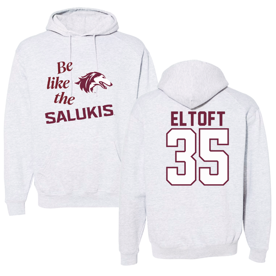 Southern Illinois University at Carbondale Baseball Light Gray Be Like Us Hoodie - #35 Bennett Eltoft