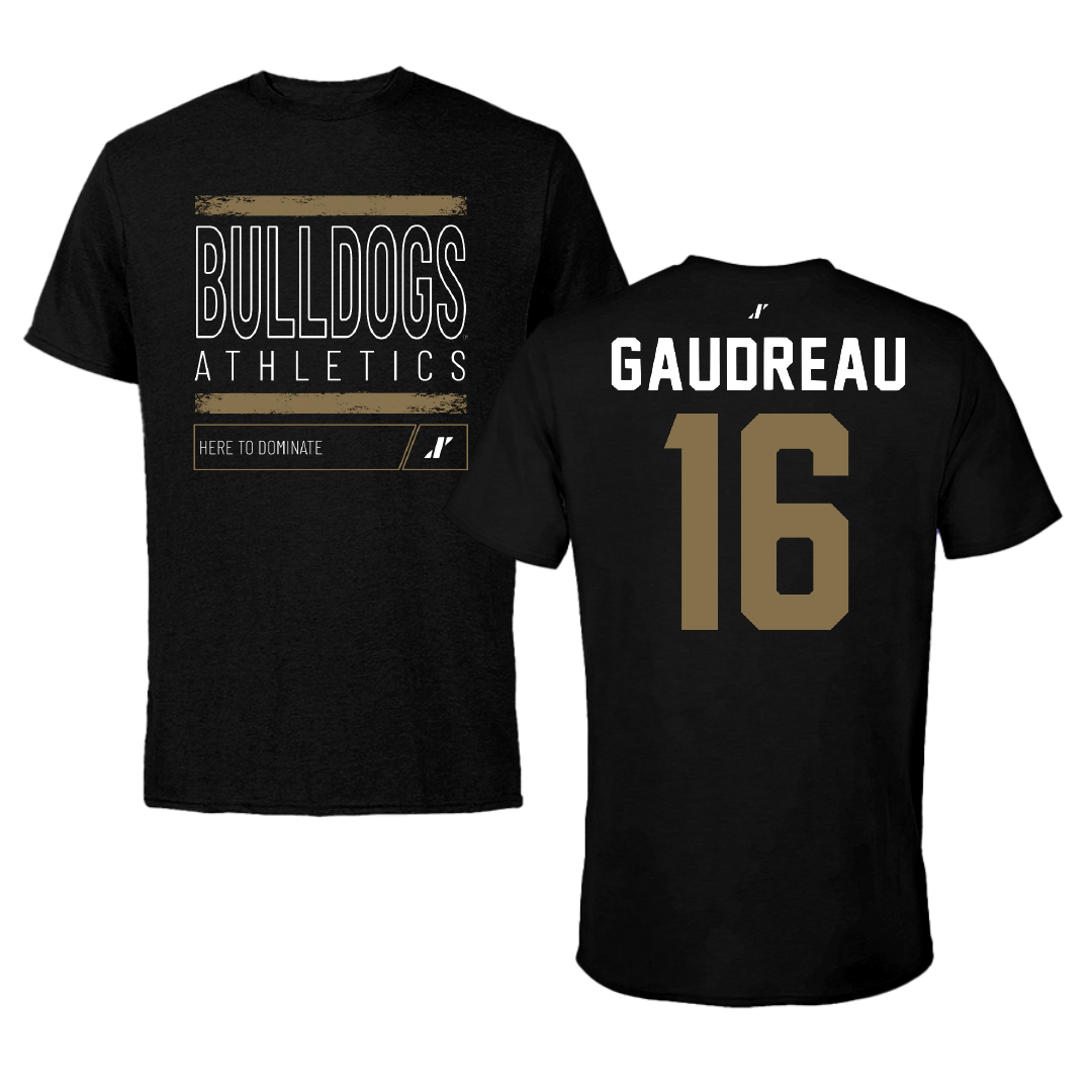 Bryant University Baseball Black Dominate Tee - #16 Jacob Gaudreau