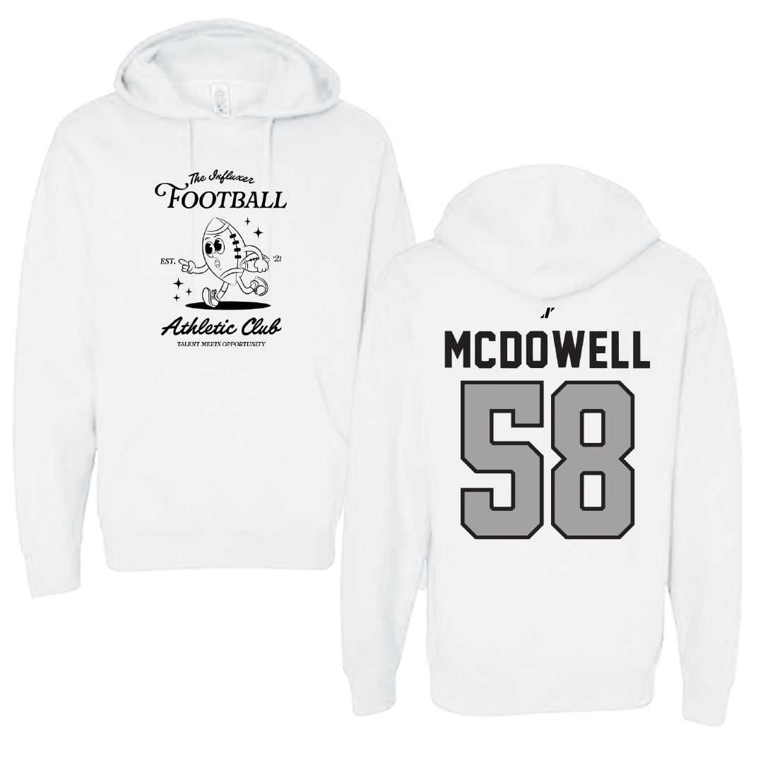 Football White Influxer Athletic Club Hoodie - #58 Zachary McDowell
