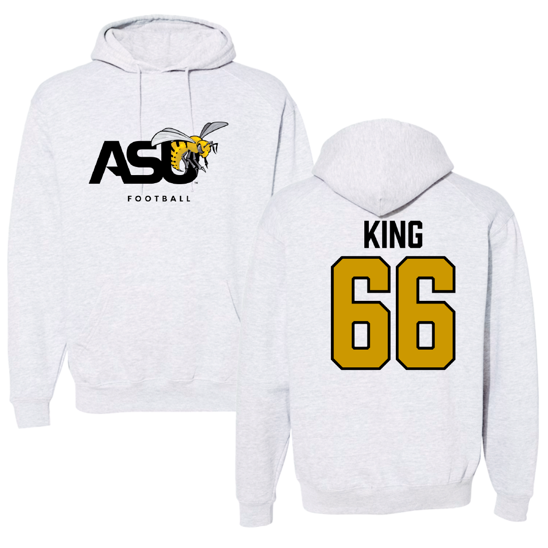 Alabama State University Football Gray Hoodie - #66 Darrius King