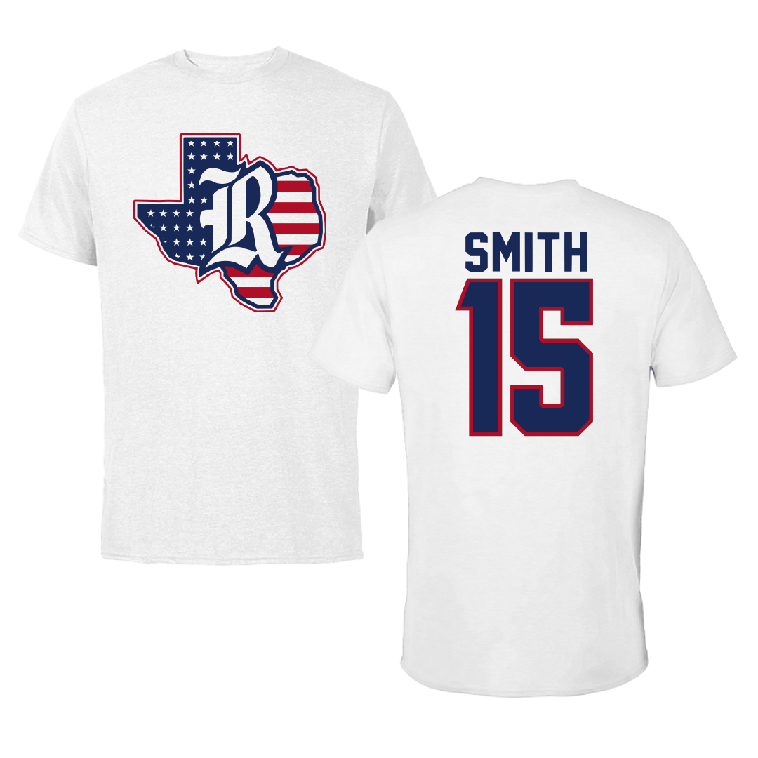 Rice University Baseball White Performance Tee - #15 Luke Smith