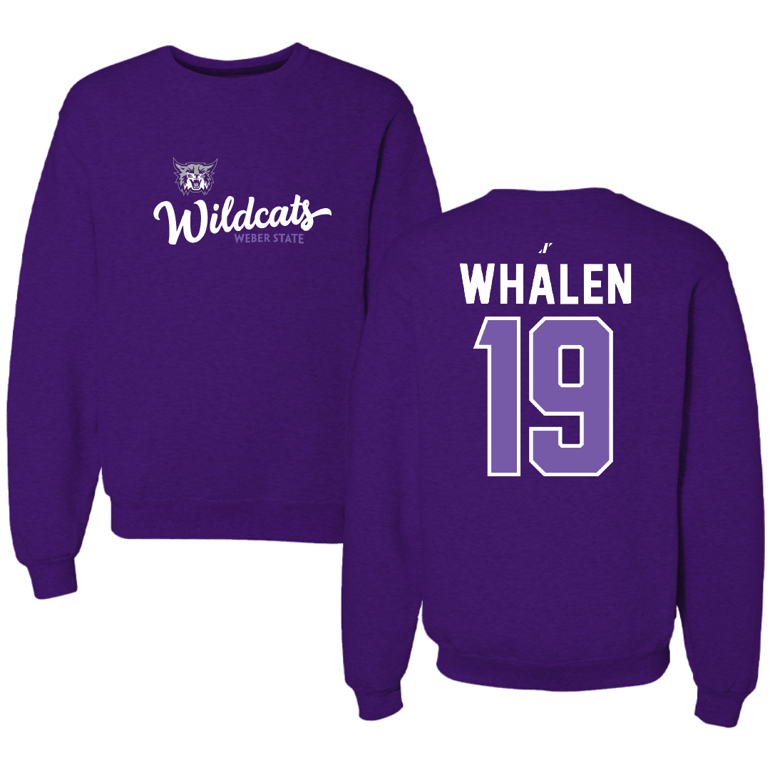 Weber State University Softball Purple General Crewneck - #19 Riley Whalen