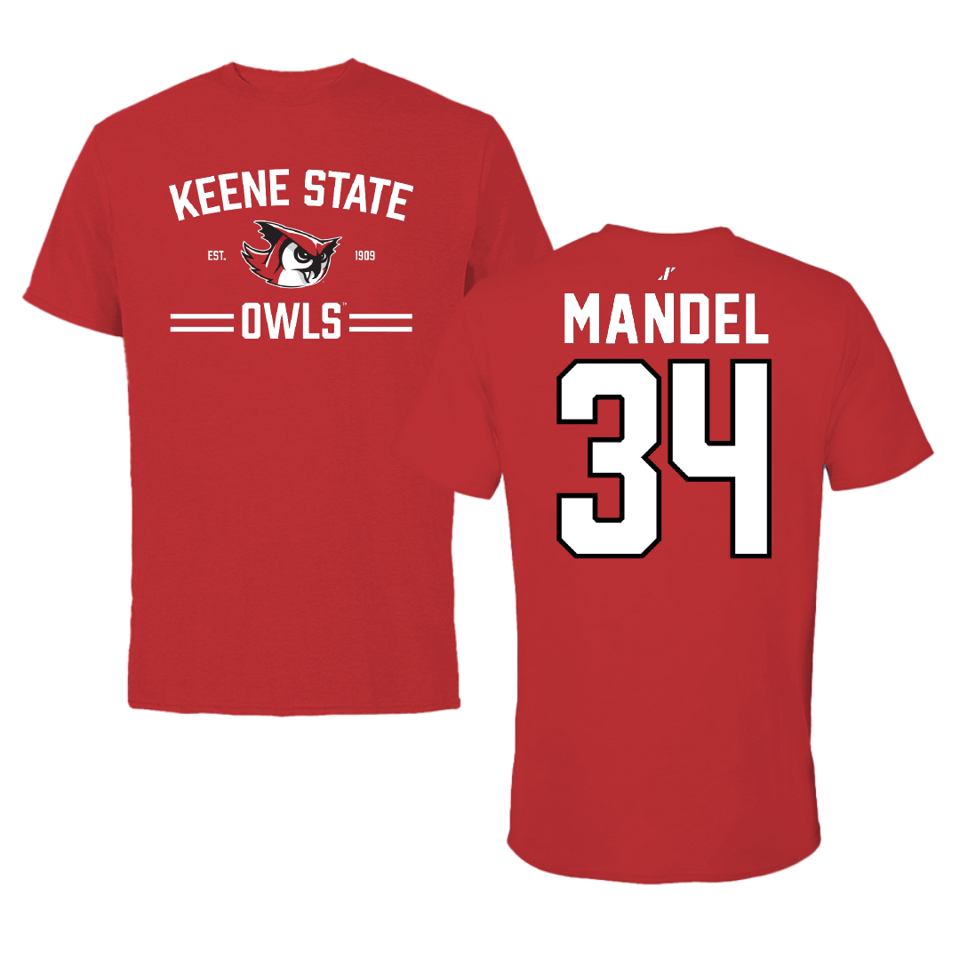 Keene State College Softball Red General Performance Tee - #34 Lily Mandel