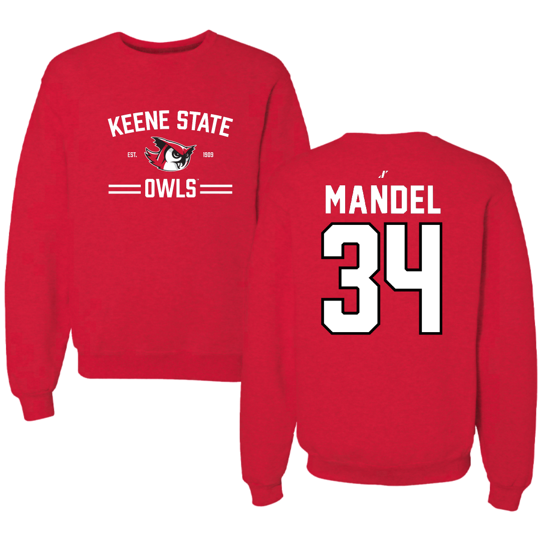Keene State College Softball Red General Crewneck - #34 Lily Mandel