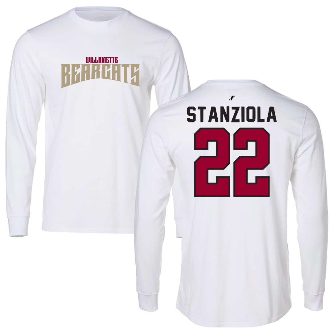 Willamette University Soccer White Classic Performance Long Sleeve - #22 Celeste Stanziola