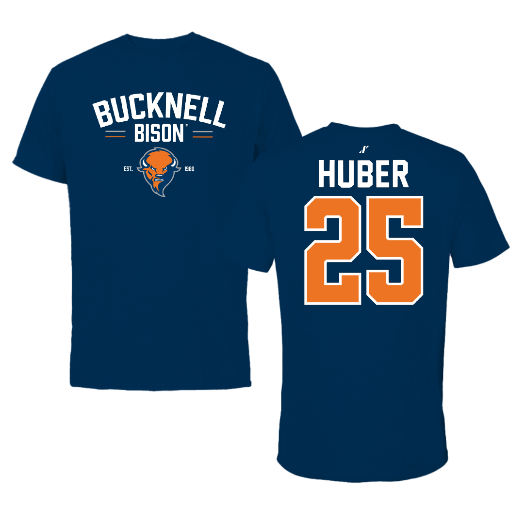 Bucknell University Lacrosse Navy General Performance Tee - #25 Hans Huber