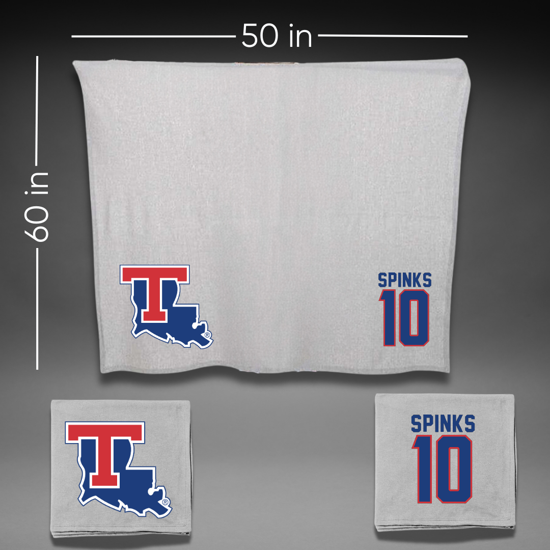 Louisiana Tech University Softball Gray Blanket - #10 Gentry Spinks