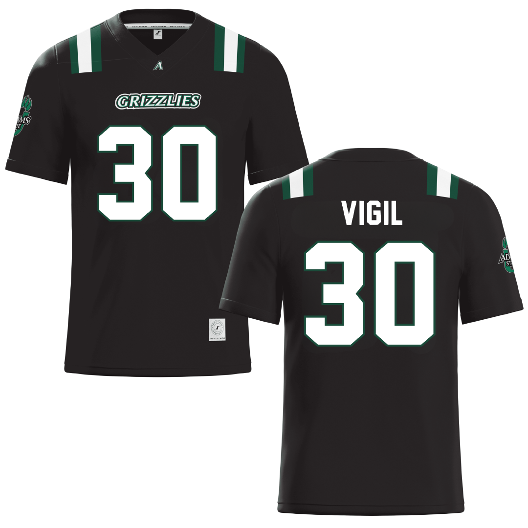 Adams State University Black Football Jersey - #30 Alycia Vigil