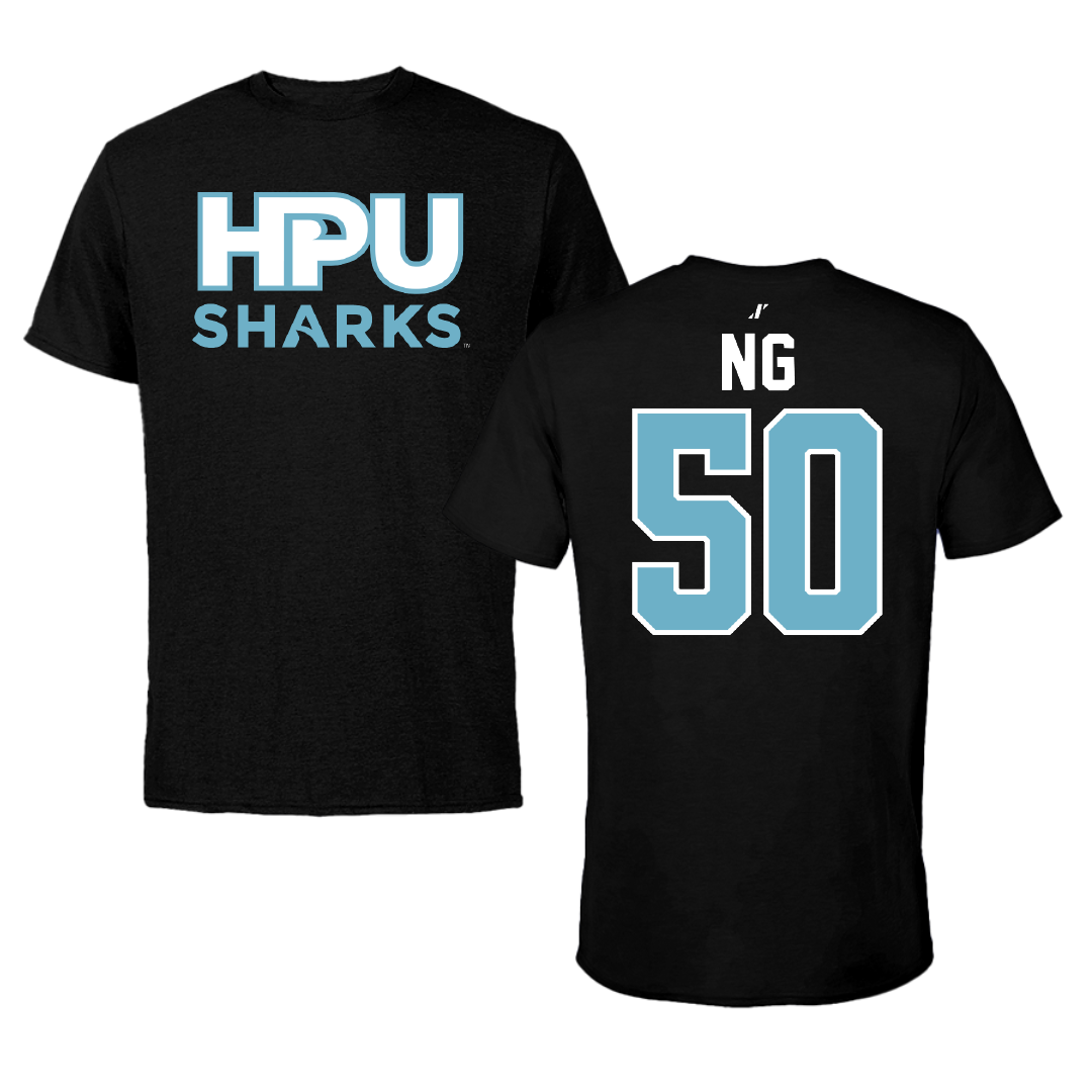 Hawaii Pacific University Basketball Black Performance Tee - #50 Kordel Ng