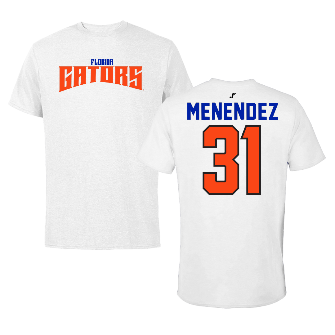 University of Florida Baseball White Classic Tee - #31 Frank Menendez