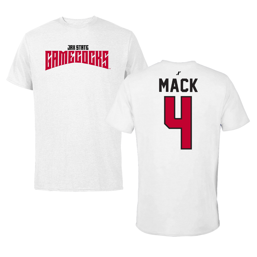 Jacksonville State University Football White Classics Performance Tee - #4 Jabari Mack