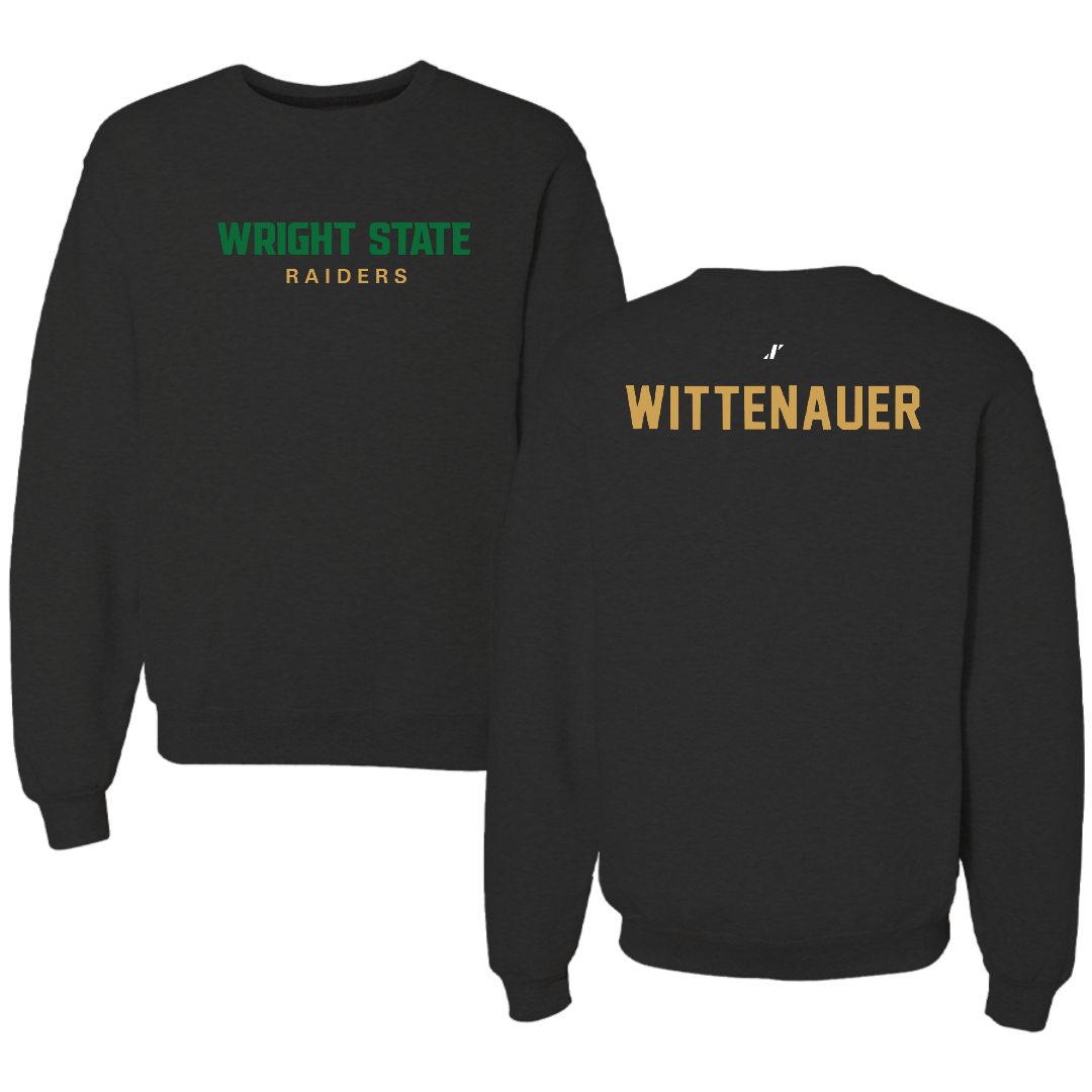 Wright State University Golf Black Crewneck - Jake Wittenauer