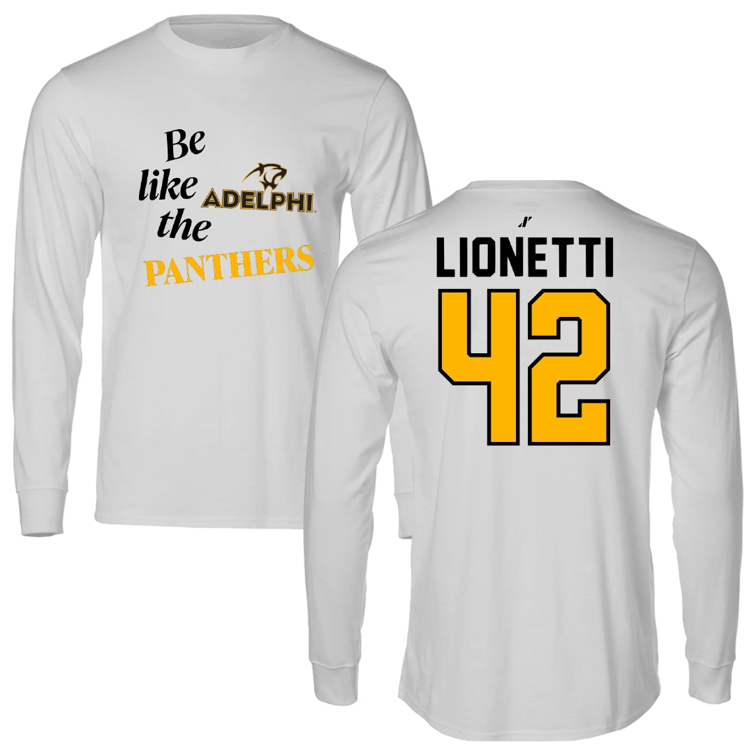 Adelphi University Lacrosse Light Gray Be Like Us Performance Long Sleeve - #42 Sonny Lionetti
