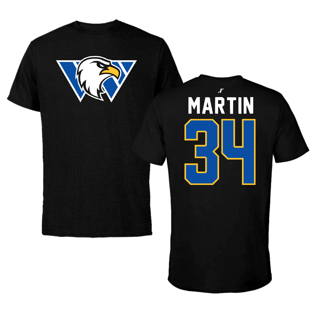 Williams Baptist University Baseball Black Tee - #34 Kaden Martin