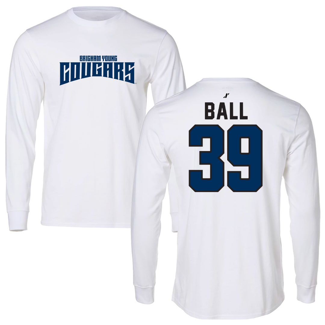 Brigham Young University Baseball White Classic Long Sleeve - #39 Nicholas Ball