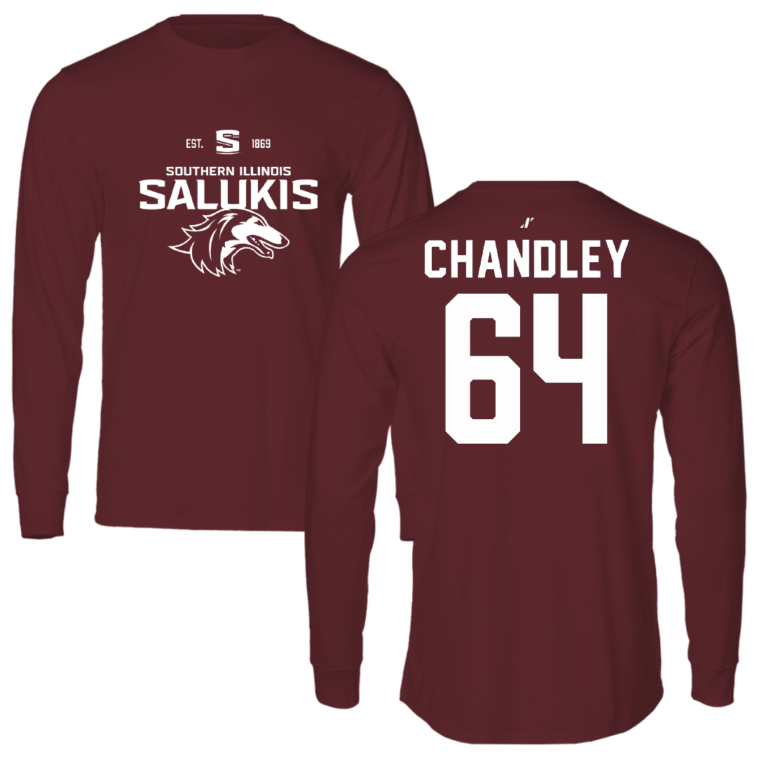 Southern Illinois University at Carbondale Football Maroon General Performance Long Sleeve - #64 Ryan Chandley