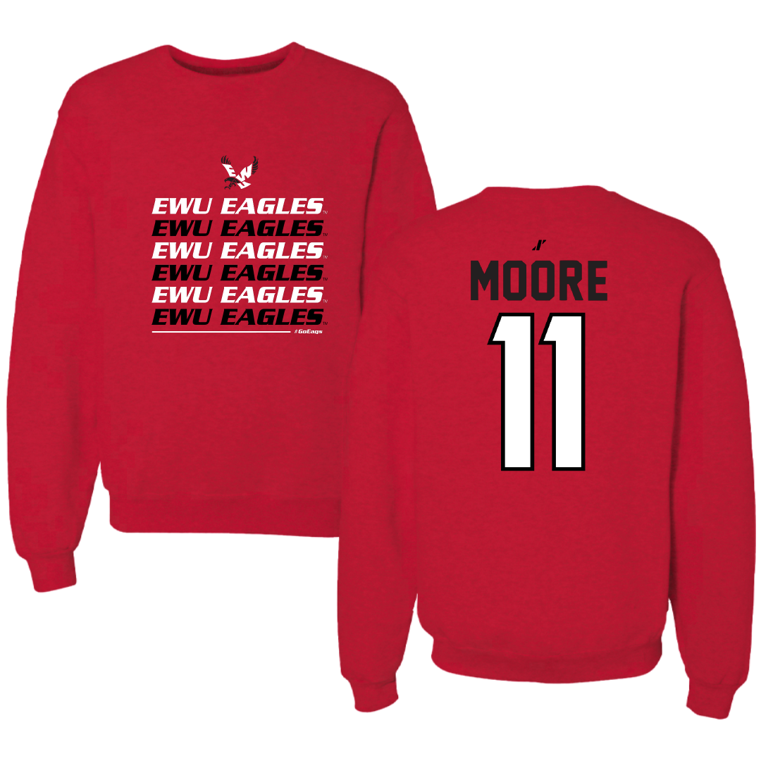 Eastern Washington University Soccer Red General Crewneck - #11 Kendall Moore