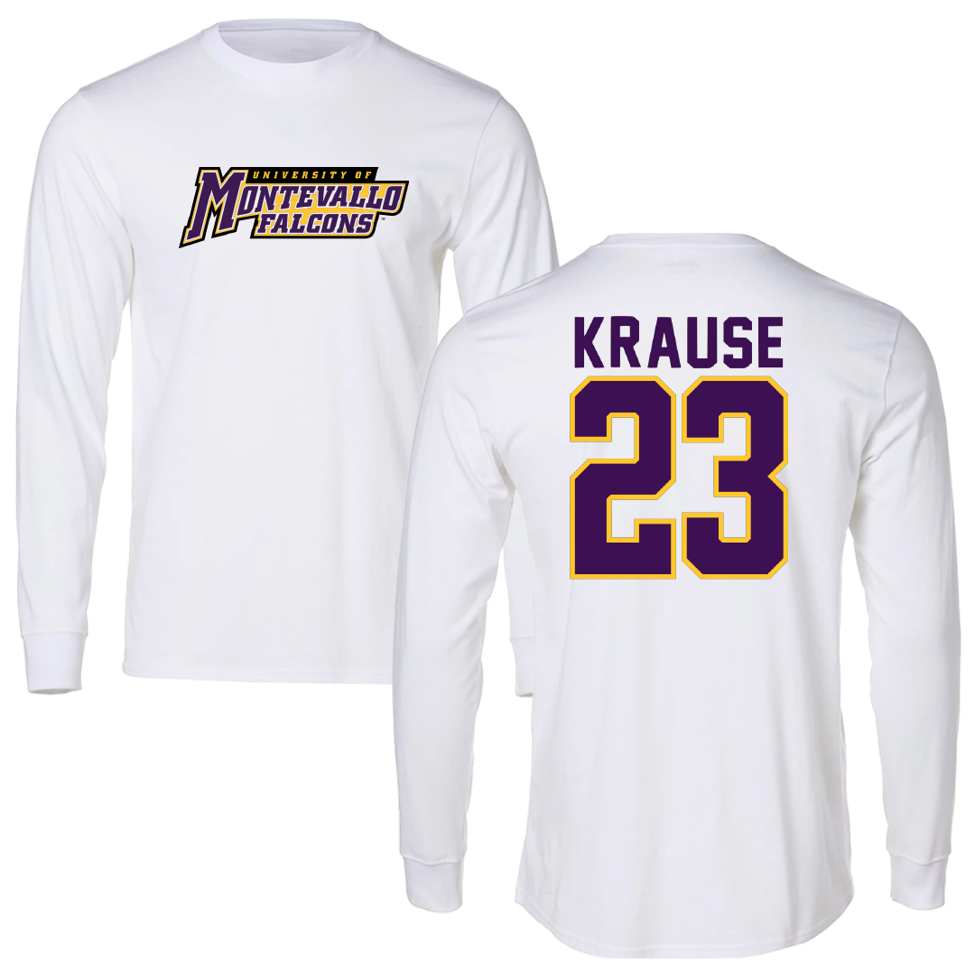University of Montevallo Acrobatics & Tumbling White Performance Long Sleeve - #23 Kyla Krause