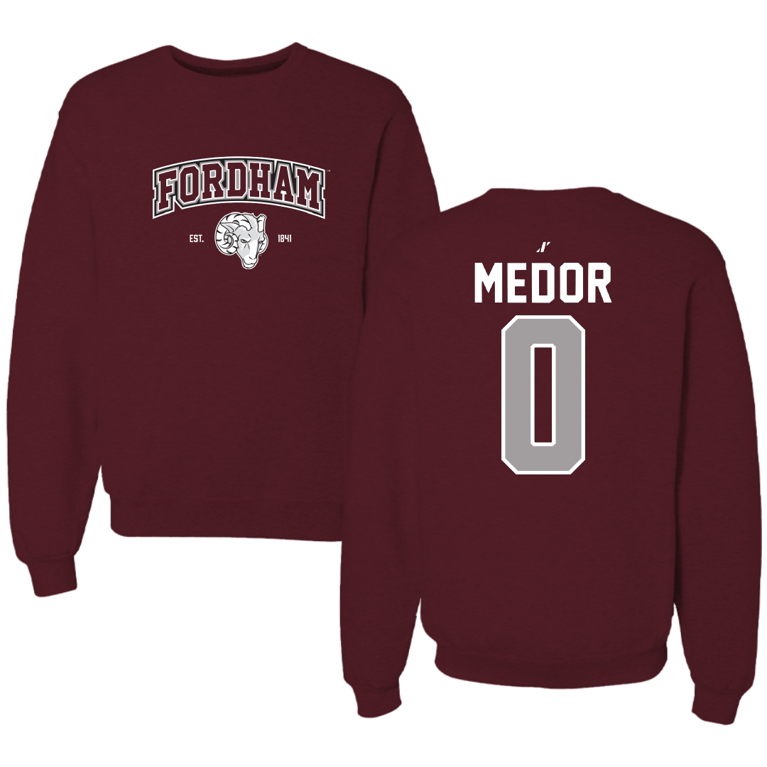 Fordham University Basketball Maroon General Crewneck - #0 Japhet Medor