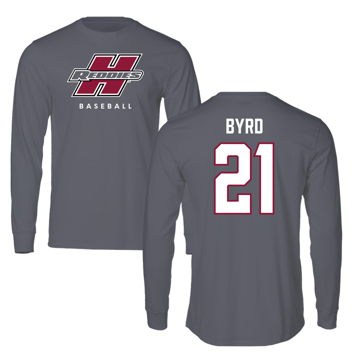 Henderson State University Baseball Gray Performance Long Sleeve - #21 Payton Byrd