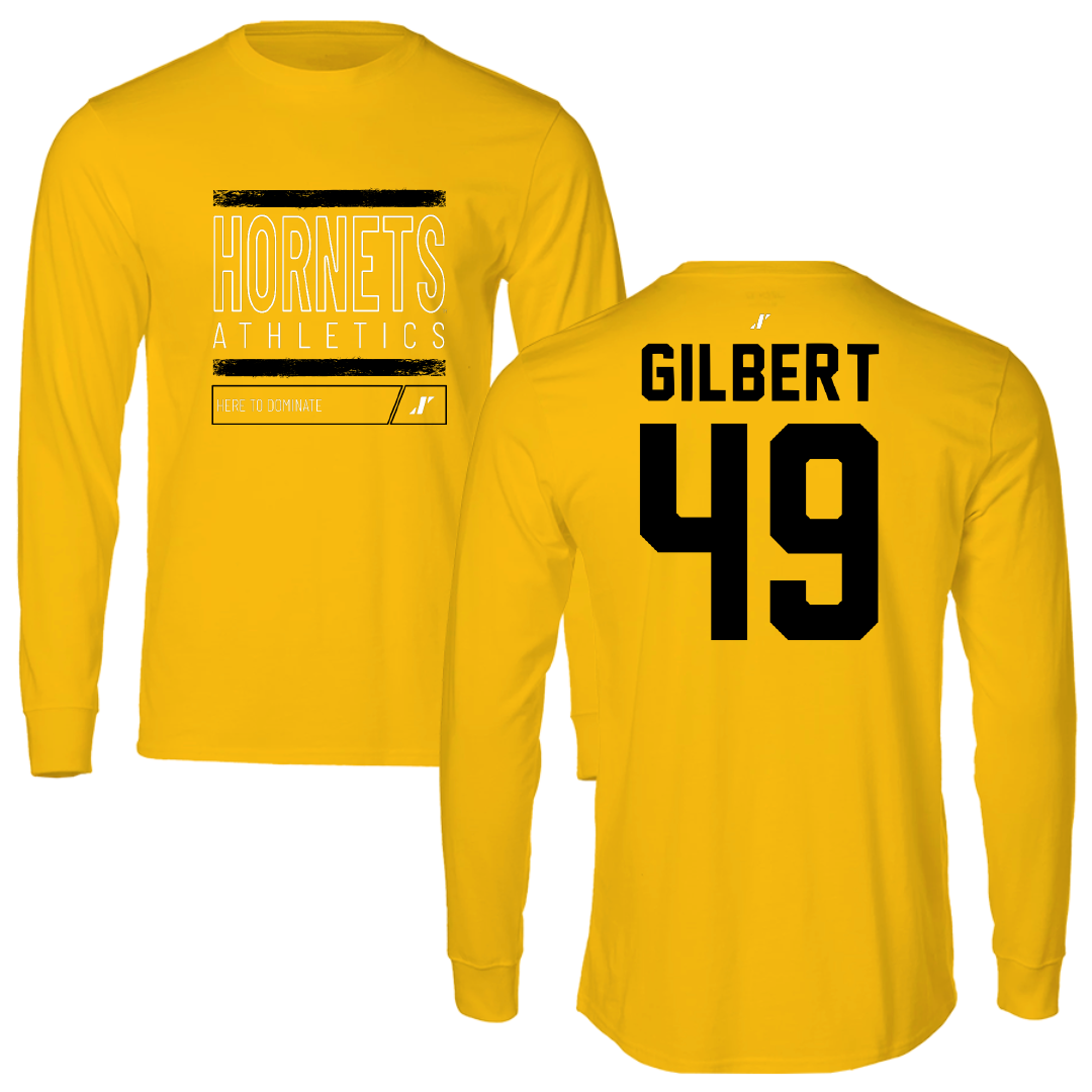 Alabama State University Baseball Gold Dominate Long Sleeve - #49 Rocco Gilbert