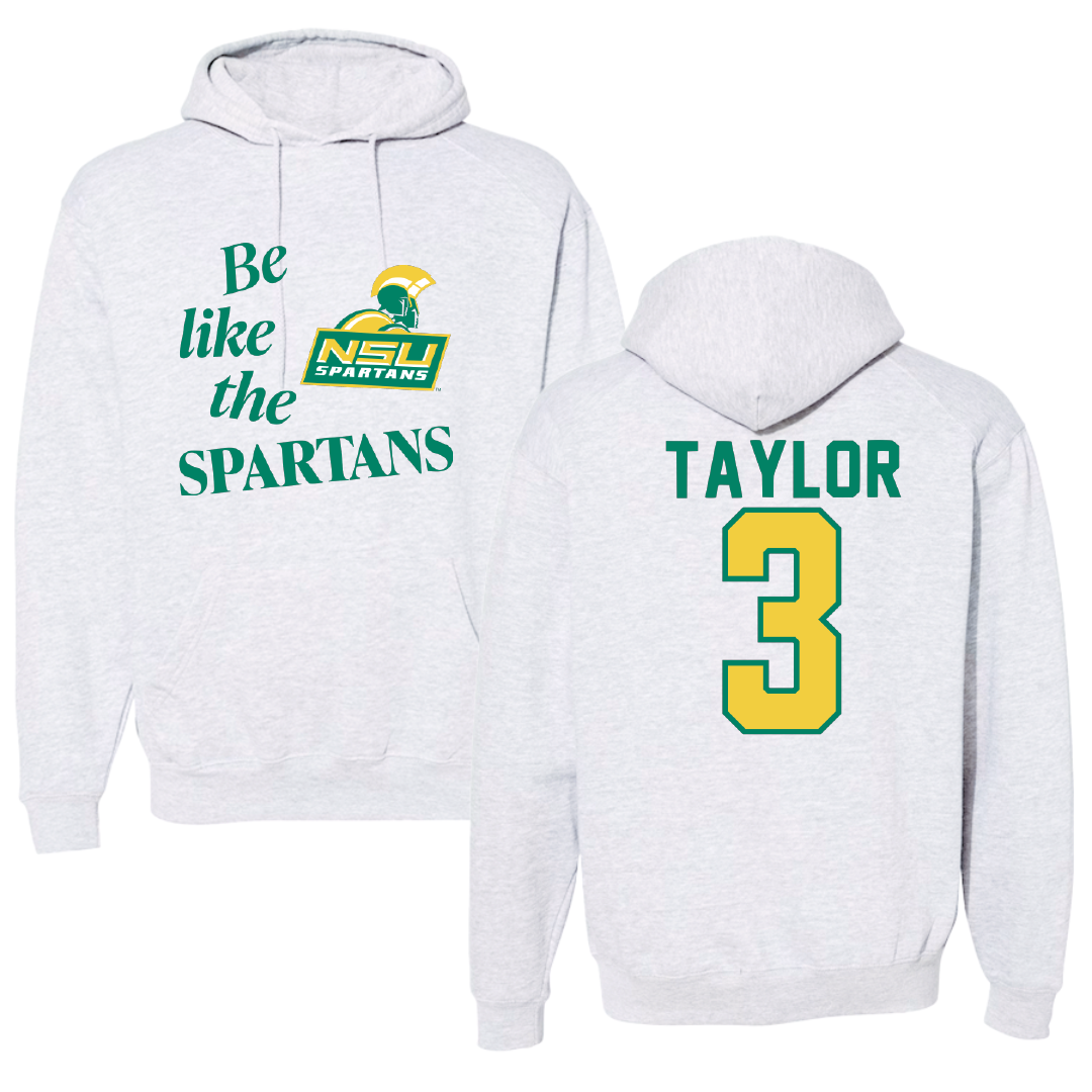 Norfolk State University Softball Light Gray Be Like Us Hoodie - #3 Victoria Taylor