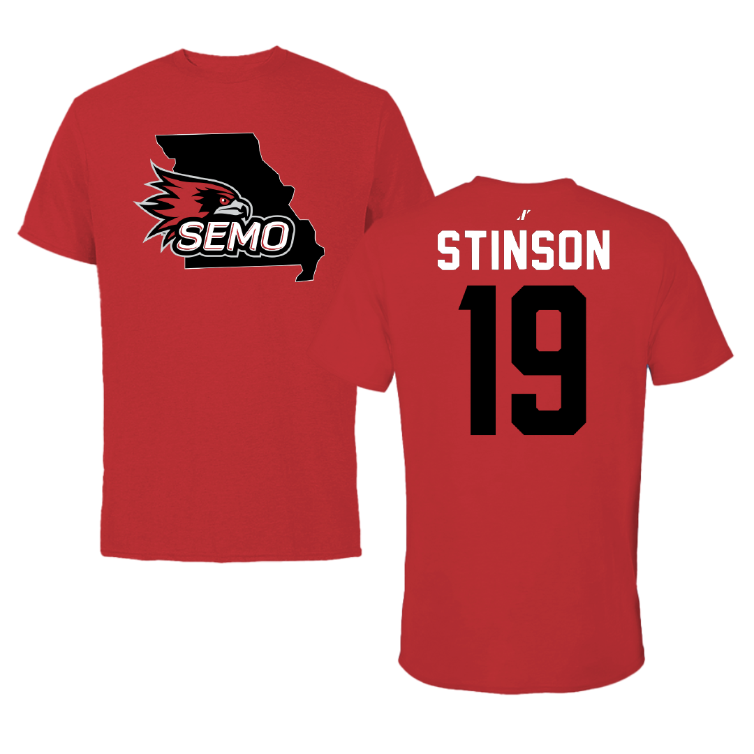 Southeast Missouri State University Softball Red State Performance Tee - #19 Elliott Stinson