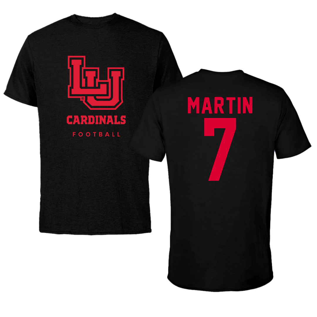 Lamar University Football Black Cardinal Performance Tee - #7 Codey Martin