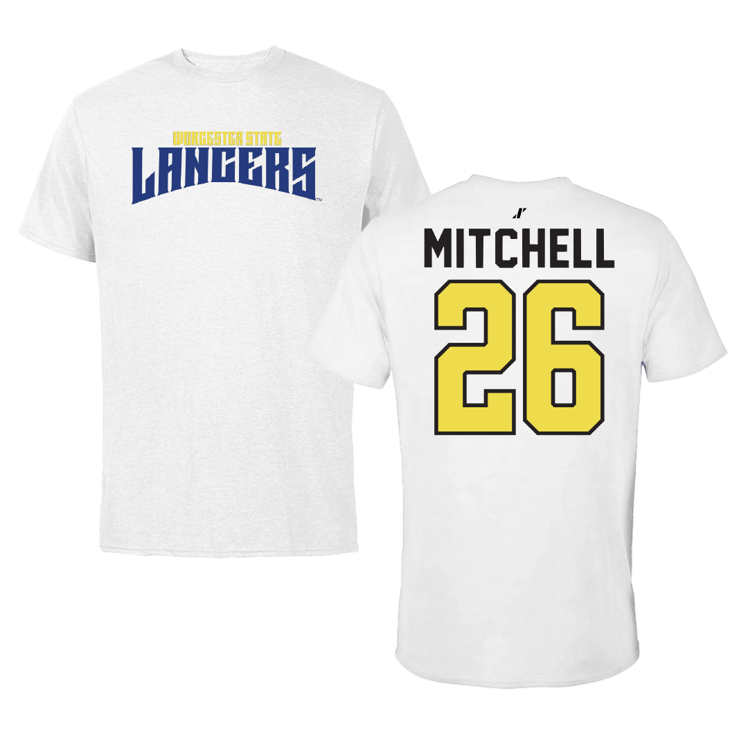 Worcester State University Football White Classic Tee - #26 Damian Mitchell