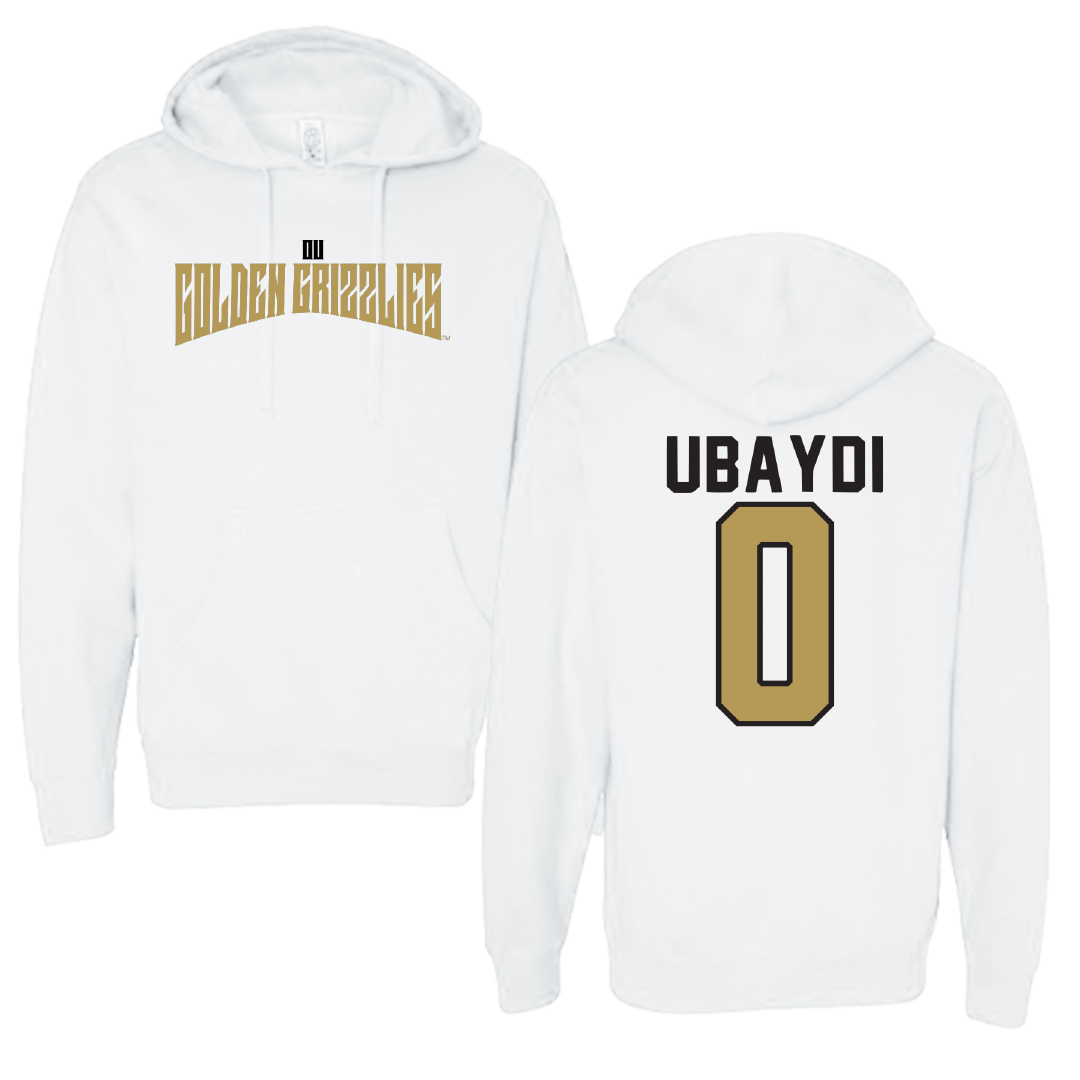 Oakland University Soccer White Classic Hoodie - #0 Quentin Ubaydi
