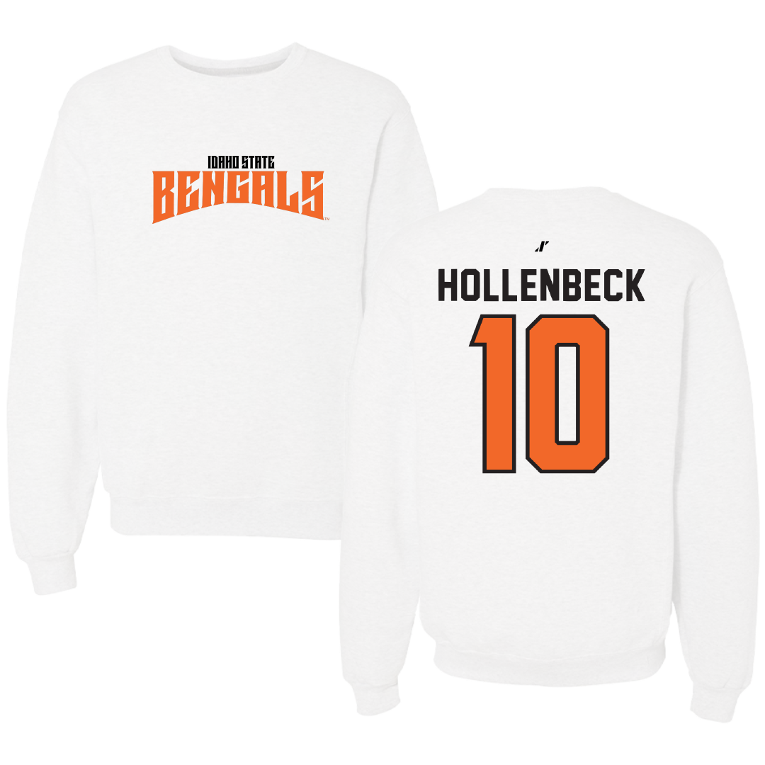 Idaho State University Basketball White Classic Crewneck - #10 Connor Hollenbeck