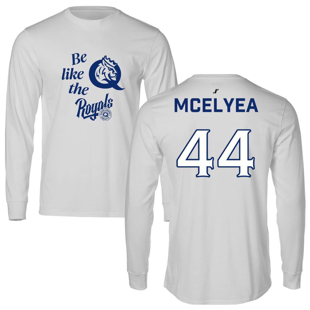 Queens University of Charlotte Baseball Light Gray Be Like Us Performance Long Sleeve - #44 Blake McElyea