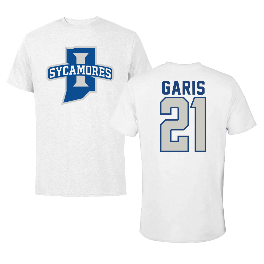 Indiana State University Baseball White Performance Tee - #21 Keegan Garis