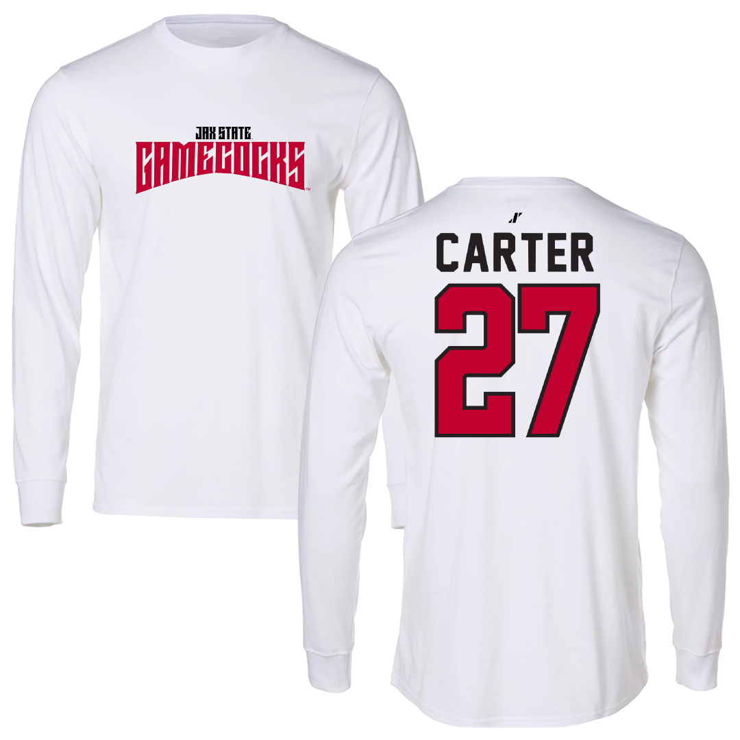 Jacksonville State University Softball White Classics Long Sleeve - #27 Kat Carter
