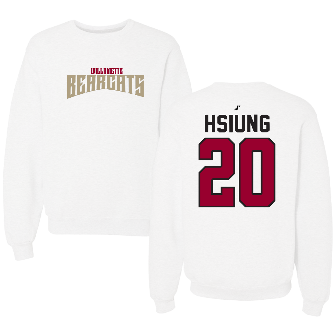 Willamette University Basketball White Classic Crewneck - #20 Ryder Hsiung