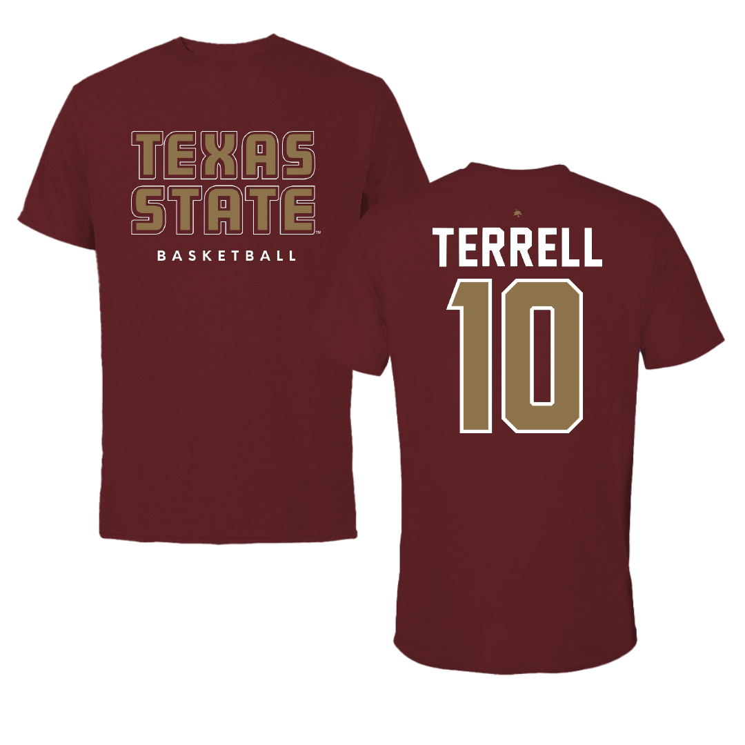 Texas State University Basketball Maroon Tee - #10 Destiny Terrell