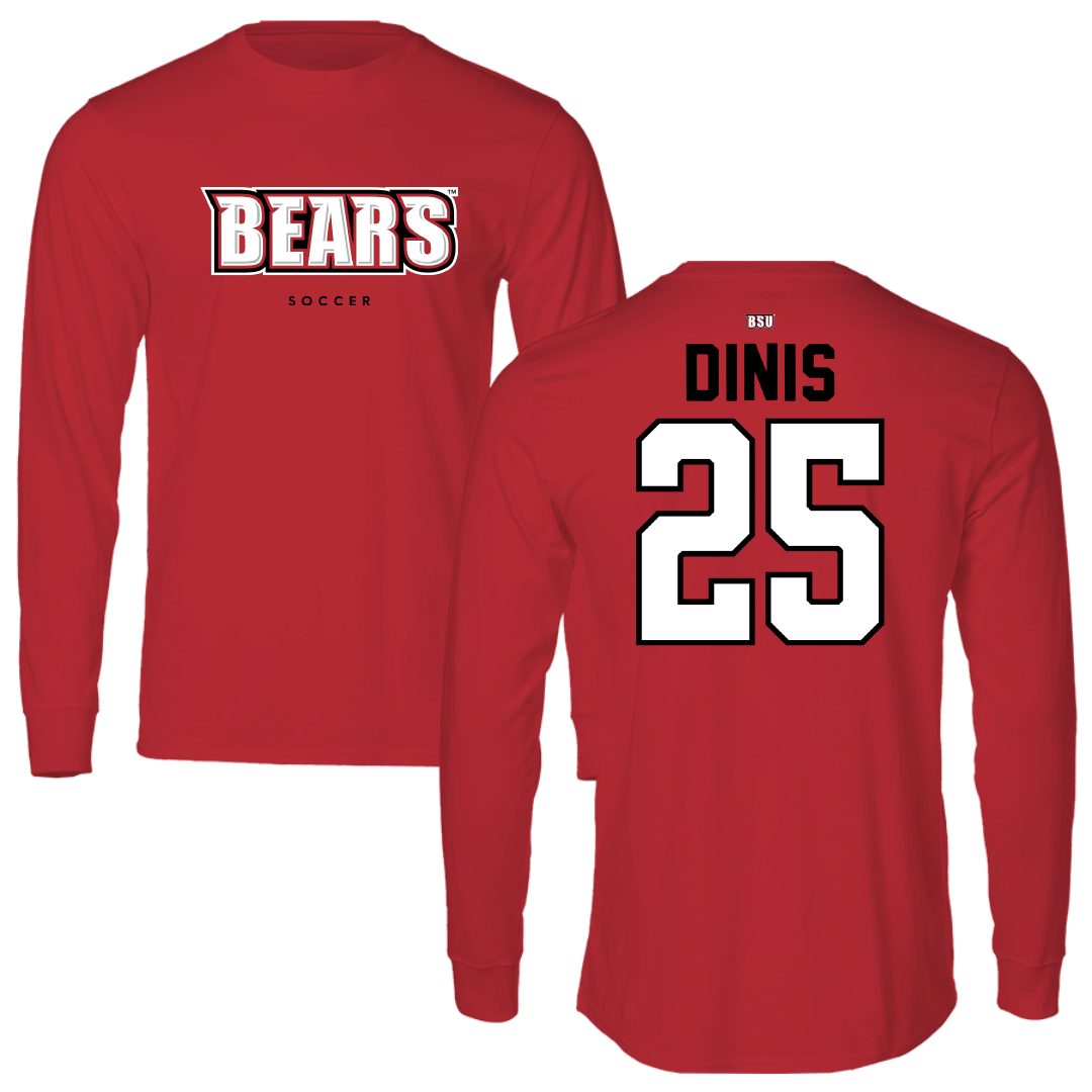 Bridgewater State University Soccer Red Long Sleeve - #25 Nathan Dinis